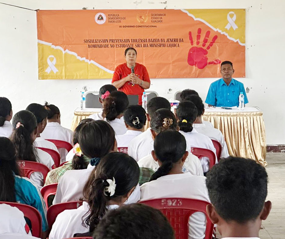 SEI HALA’O SOSIALIZASAUN PREVENSAUN VIOLÉNSIA BAZEIA BA JÉNERU IHA MUNISÍPIU LIQUIÇA